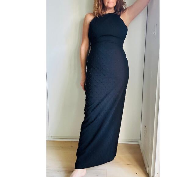 BELLE Badgley Mischka Black Formal Gown Beaded Size 0 Black Tie Party Prom - Picture 11 of 12